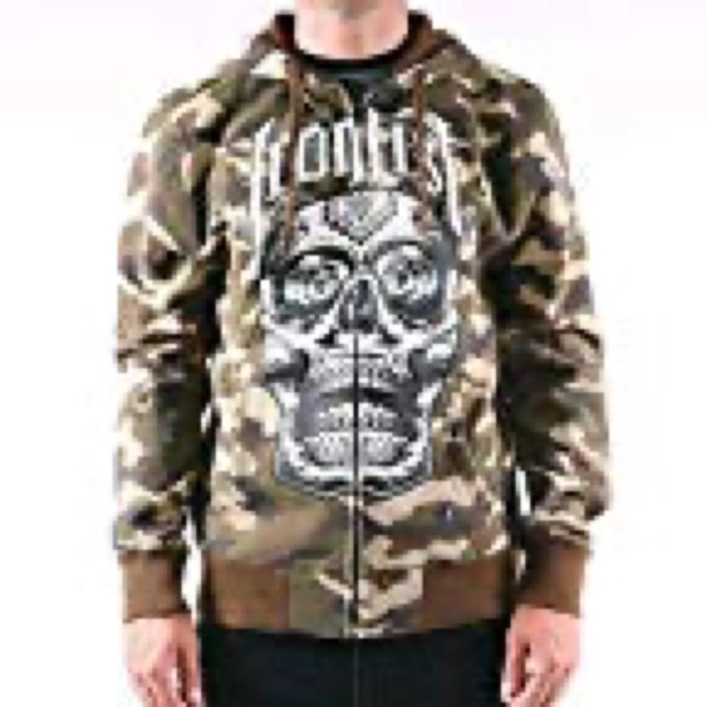 Iron Fist Militant Camo Skull Zip Hoody Hoodie